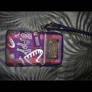 Coach Poppy Berry Wristlet Purple